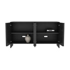 Manhattan Comfort - Novara 60" Buffet contemporain à 4 portes - Noir-Assemblage à domicile requis Tout le matériel inclus