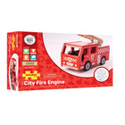 Bigjigs Toys - Camion de pompiers de la ville-Soulevez et faites pivoter l'échelle pour atteindre des hauteurs élevées, éteindre des incendies ou sauver des chats des arbres