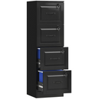 HOMCOM - Armoire de classement verticale à 4 tiroirs avec serrure - noir-Le design compact maximise le rangement tout en économisant de l'espace précieux 