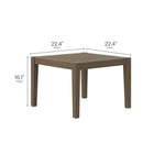 Modway - Northlake Square Terrasse extérieure Teck Table d’appoint, Gris vieilli-Construction robuste en bois de teck