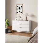 Manhattan Comfort - Dumbo commode moderne 35,19" - blanc-Comprend 3 tiroirs à extension totale avec tiroir supérieur conçu avec des lignes nervurées texturées verticales