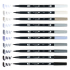Tombow - Stylos à double pointe, couleurs échelle de gris, paq./10-Marqueurs à double pointe à base d'eau - les couleurs peuvent être mélangées