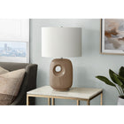 Monarch Specialties - Luminaire - 26 po H Lampe De Table - Céramique Brune - Abat-Jour Ivoire / Crème - Contemporain - Moderne-Surmontée d'un luxueux abat-jour en tissu ivoire mélangé à du lin, cette lampe décorative diffuse une ambiance chaleureuse et accueillante, ce qui en fait une pièce d'accentuation idéale pour votre table d'appoint ou d'appoint ou votre table de nuit