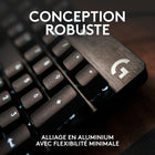 Logitech G413 TKL SE Clavier Gaming Mécanique-Couleurs, matériaux et finitions premium : Améliorez votre configuration de gaming avec ce clavier rétroéclairé doté d'un cadre supérieur en aluminium brossé noir et d'un éclairage LED blanc
