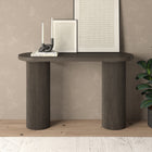 Hudson&Canal - Table console ovale cannelée Isa - 55 po l - Chêne brun-Nettoyer avec un chiffon doux et sec, sans produits chimiques agressifs ni produits de nettoyage abrasifs