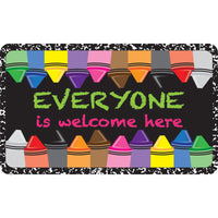Ashley Productions - The Original Fun Mat - Tapis de Bienvenue - 18" x 30" - Crayons de Composition Bienvenue à Tous-Mesures et design : Le tapis de bienvenue Everyone Welcome Crayons Composition mesure 18" x 30".