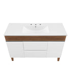 Modway - Render 48" Vanité de salle de bain à un seul lavabo - Blanc Noyer Blanc-9