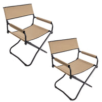 My Home My Living - Chaises de réalisateur d'extérieur - Tan - Lot de 2-Dimensions hors tout : 23,5" L x 22,5" P x 32" H