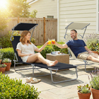 Outsunny - Chaise longue d’extérieur - chaise longue pliante réglable - noir-Position de détente réglable sur 4 niveaux pour un confort maximal