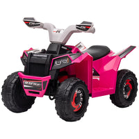 Aosom - VTT enfant à batterie 6 V avec roues résistantes à l'usure - Rose-Pédale avec marche avant et arrière pour une expérience de conduite réaliste  