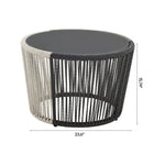 Manhattan Comfort - Ensemble de conversation de patio moderne Ashland 3 pièces - Gris - Ensemble de 5-Plateau de table en acier de haute qualité résistant aux intempéries