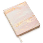 Eccolo - Journal format bureau – 8 po x 10 po – Marbre rose-256 pages ivoire lignées sans acide (80 gsm) résistantes au transpercement et à la décoloration