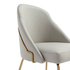 Manhattan Comfort - Lot de 2 chaises de salle à manger modernes Gracie 61,5 cm en similicuir, coloris pierre et or-Mousse haute densité pour un confort et une durabilité accrus