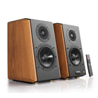 Edifier - S1000MKII Enceinte de bibliothèque active 2.0 audiophile avec connexion à entrées multiples - Brun-Haut-parleur de basse en aluminium de 5.5" pour basses de surtension et d'onde