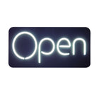 Futech - Enseigne ouverte à LED - 18-1/4 po L x 19 po H - Noir/Blanc-Panneau robuste en PVC noir avec néon blanc