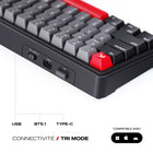 Cybeart - Akula 65 Clavier De Jeu Compact 65 Sans Fil Tri-Mode Rgb - Blanc-La batterie de 4000 mAh offre une autonomie de 200 heures avec les lumières RGB éteintes et de 25 heures avec les lumières RGB allumées