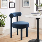 Modway - Toulouse Performance Velvet Chaise à manger - Bleu Minuit - Ensemble de 2-Rembourrage en mousse dense