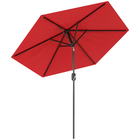 Outsunny - Parasol de patio avec 6 baleines - 7.5 pi - rouge bordeaux-Un parasol de terrasse attrayant et élégant offre une protection complète