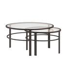 Hudson&Canal - Table basse ronde gigogne Gaia - Bronze noirci-Nettoyer avec un chiffon doux et sec, sans produits chimiques agressifs ni produits de nettoyage abrasifs