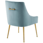 Modway - Discern Velours Performance Rembourré Chaise à manger - Bleu clair-Rembourrage en mousse dense