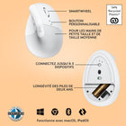 Logitech - Lift Souris Ergonomique Verticale - Blanc-Connectez-vous à votre façon : Connectez-vous via Bluetooth Low Energy ou Logi Bolt USB à Windows, macOs, iPadOs, Chrome OS ou Linux, et profitez d'une durée de pile pouvant atteindre 2 ans