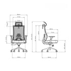 Kopplen - Chaise De Bureau Avec Appui-tête Et Accoudoirs - Noir-Elévateur à gaz à quatre étages : course de levage de 100 mm.