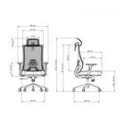 Kopplen - Chaise De Bureau Avec Appui-tête Et Accoudoirs - Noir-Elévateur à gaz à quatre étages : course de levage de 100 mm.