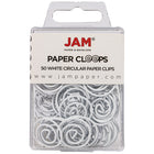 JAM Paper - Trombones circulaires - trombones ronds - blancs - paquet de 50-Couleur : Papercloops blancs
