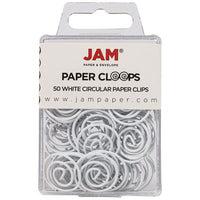 JAM Paper - Trombones circulaires - trombones ronds - blancs - paquet de 50-Couleur : Papercloops blancs