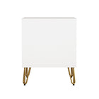 Manhattan Comfort - Table de nuit Avira 20" style mid-century moderne à 2 tiroirs - Blanc-Format compact idéal pour les chambres, les chambres d'amis ou les petits espaces