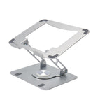 Uncaged Ergonomics - Support pivotant et réglable pour ordinateur portable et téléphone RISE - Argent-Le support pivotant pour ordinateur portable soulève les ordinateurs portables d'environ 7,5 pouces du bureau.