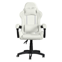 Chaise de jeu Ravagers de CorLiving - Blanc-Le tissu en PVC de haute qualité est durable et facile à nettoyer