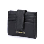 Champs - Porte-cartes à rabat Iconic - Noir-Fermeture à bouton-pression avant