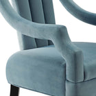 Modway - Harken Performance Velvet Chaise d’accent - Bleu clair-Capacité du poids de la chaise : 300 lb