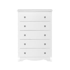 PrepacMC – Commode à 5 tiroirs Monterey, 45 1/4 po, blanc-Bois composite stratifié blanc et de fabrication robuste MDF