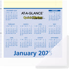 AT-A-GLANCE - Sous-main mensuel compact QuickNotes 2025 - 10 7/8 po H x 17 3/4 po l - anglais-Un mois par page avec section de 10 mois en reference dans le coin inferieur droite de chaque mois