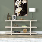 Hudson&Canal - Console Acosta de 162 cm de largeur, , blanc aulne-Finition en blanc aulne aspect bois