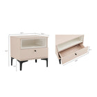 Manhattan Comfort - Table de nuit moderne Amara 50 cm - Rose pâle et blanc-Caractéristiques : casier ouvert à cadre interne avec pieds en métal noir pour le design et la durabilité