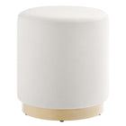Modway - Tilden Velours rond de performance de 16" Rembourré Ottoman - Albâtre naturel-Revêtement en velours de performance