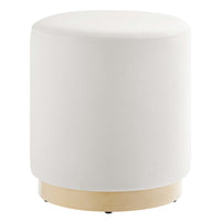 Modway - Tilden Velours rond de performance de 16" Rembourré Ottoman - Albâtre naturel-Revêtement en velours de performance