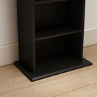 HOMCOM - Armoire de rangement multimédia DVD mince à 9 niveaux avec étagères ajustables - noir-Assemblage simple avec des pièces numérotées et des instructions claires 