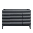 Modway - Render 48" Armoire de lavabo compatible avec un seul lavabo (non inclus) - Gris-Vanité moderne du milieu du siècle
