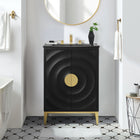 Modway - Beau 24" Vanité de salle de bain avec lavabo - Noir noir-Tablette réglable