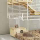 PawHut - Cage à Hamster/Gerbils avec Plat de Nourriture - Blanc-Couleur : Naturel, Blanc