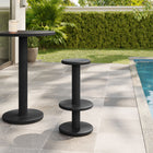 Modway - Neo Rond de 15 pouces Terrasse extérieure Bois Tabourets de bar patio - Noir-Repose-pieds enroulant