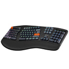 Adesso - EasyTouch 1500 Clavier mécanique ergonomique RVB – 104 touches, Cherry MX Red, filaire/sans fil/Bluetooth, VIA/QMK, touche Copilot-Connectivité Tri-mode : Passez facilement du mode filaire USB-C au Bluetooth 5.0 et au sans fil 2,4 GHz pour une compatibilité maximale avec vos appareils