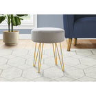 Monarch Specialties - 9003 Pouf - Tissu Gris/Pattes Metal Or-2