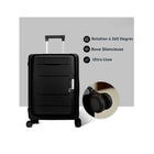 TRAVLR - Valise rigide pliable de 24 pouces - Noir-Roues pivotantes doubles à 360 degrés pour un contrôle précis et un roulement doux et silencieux (8 roues)