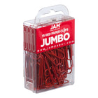 JAM Paper - Trombones géants colourés - grands trombones rouges de 5 cm - paquet de 75-Taille : 2 pouces (grand/jumbo) | Gardez vos piles de papier organisées avec des trombones de couleur