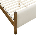 Modway - Maven Grandeur nature Tissu tapis Lit de plateforme, Noyer d’ivoire-Capacité de poids : 794 lb.